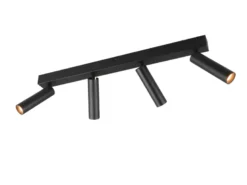 Moderner LED Deckenstrahler AMBALA dimmbar 4-flammig Schwarz, Breite 65cm