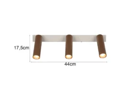 Moderner LED Deckenstrahler AMBALA dimmbar 3-flammig Coffee, Breite 44cm