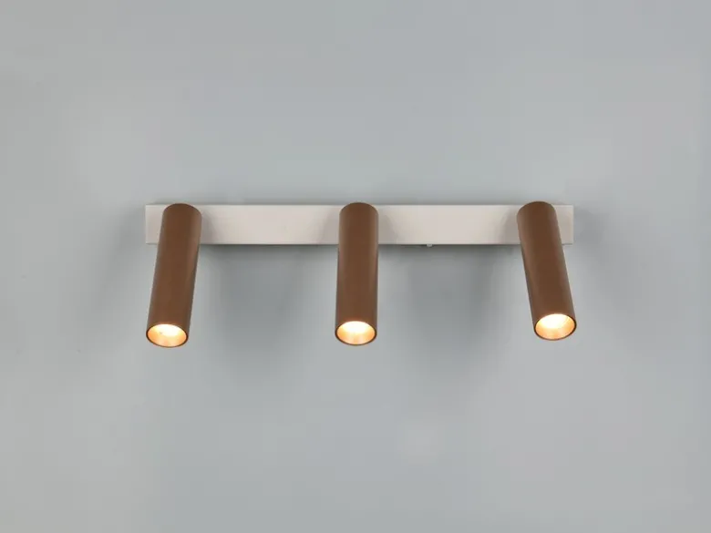 Moderner LED Deckenstrahler AMBALA dimmbar 3-flammig Coffee, Breite 44cm