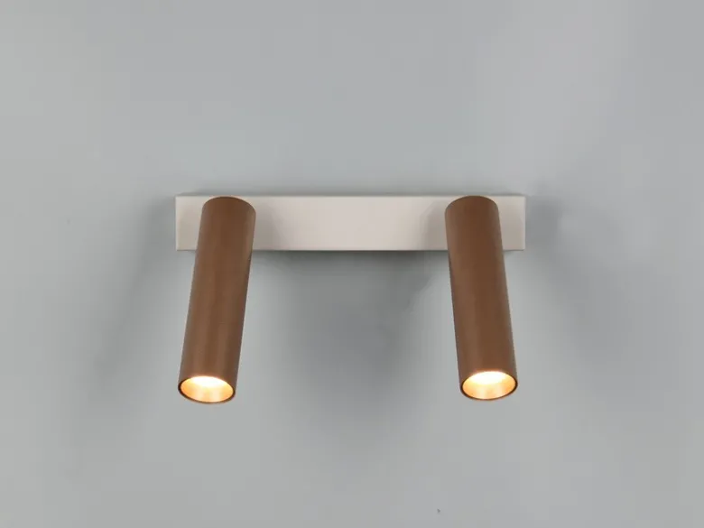 Moderner LED Deckenstrahler AMBALA dimmbar 2-flammig Coffee, Breite 26cm