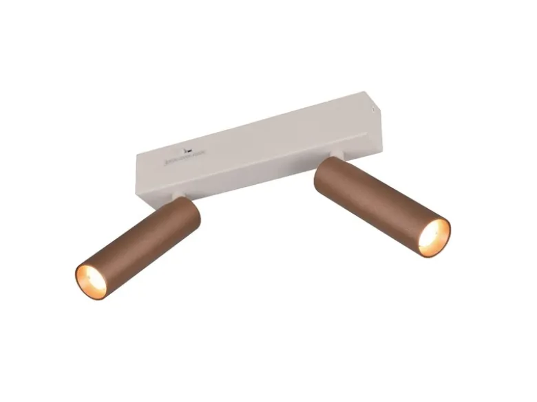 Moderner LED Deckenstrahler AMBALA dimmbar 2-flammig Coffee, Breite 26cm