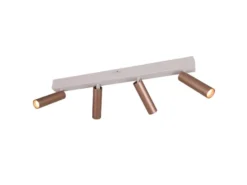 Moderner LED Deckenstrahler AMBALA dimmbar 4-flammig Coffee, Breite 65cm