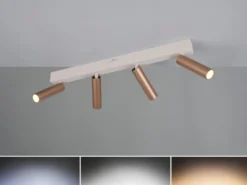 Moderner LED Deckenstrahler AMBALA dimmbar 4-flammig Coffee, Breite 65cm