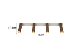 Moderner LED Deckenstrahler AMBALA dimmbar 4-flammig Coffee, Breite 65cm