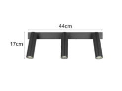 Moderner LED Deckenstrahler AMBALA dimmbar 3-flammig Schwarz, Breite 44cm