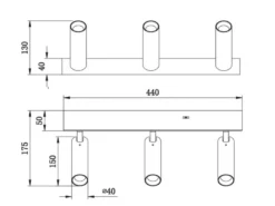 Moderner LED Deckenstrahler AMBALA dimmbar 3-flammig Weiß, Breite 44cm