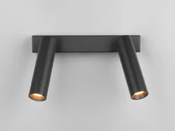 Moderner LED Deckenstrahler AMBALA dimmbar 2-flammig Schwarz, Breite 26cm