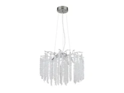 Moderner LED Kronleuchter Silber Chrom mit Glas Kristall Ø 50cm