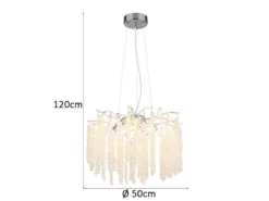 Moderner LED Kronleuchter Silber Chrom mit Glas Kristall Ø 50cm