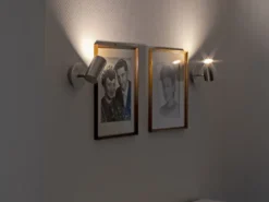 Moderner Wandstrahler FAINAS Silber, Spot schwenkbar mit GU10 LED, Breite 11cm
