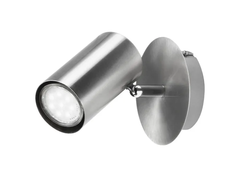 Moderner Wandstrahler FAINAS Silber, Spot schwenkbar mit GU10 LED, Breite 11cm