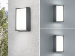 Modernes LED Außenwandleuchten 2er SET aus Aluminium in Anthrazit, IP54