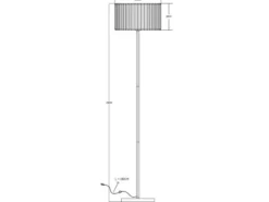 Moderne Stehlampe RUN mit Lampenschirm aus Rauchglas Kristall, Höhe 150cm
