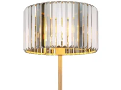 Moderne Stehlampe RUN mit Lampenschirm aus Rauchglas Kristall, Höhe 150cm