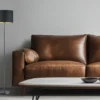 Moderne Stehleuchte HOSTEL mit Lampenschirm aus Stoff in Schwarz & Gold H: 160cm
