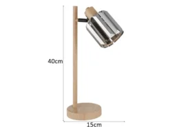 Moderne Tischlampe RUN mit Lampenschirm aus Rauchglas Kristall, Höhe 40cm