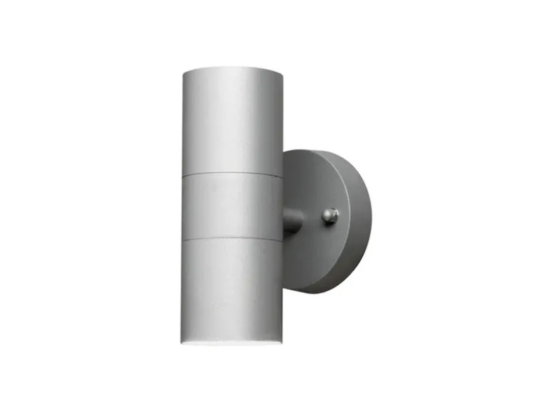 Moderne Up-Down Außenwandleuchte MODENA, Höhe 17cm, Aluminium Grau