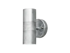 Moderne Up-Down Außenwandleuchte MODENA, Höhe 17cm aus Stahl, Silber