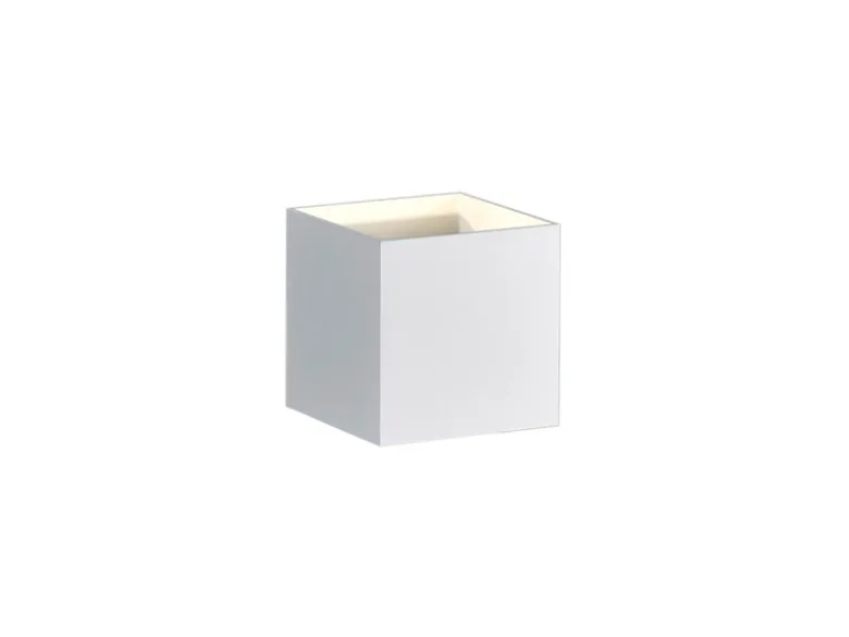 Moderne Up & Down LED Wandleuchte LOUIS Weiß matt, Quadrat 10cm