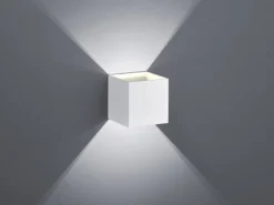 Moderne Up & Down LED Wandleuchte LOUIS Weiß matt, Quadrat 10cm