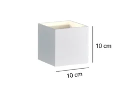 Moderne up & down LED Wandleuchten im 2er Set Kubus Weiß matt, Quadrat 10cm