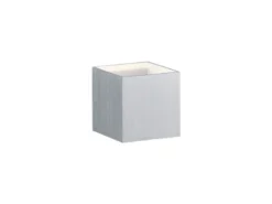 Moderne Up & Down LED Wandleuchte LOUIS Alu gebürstet, Quadrat 10cm