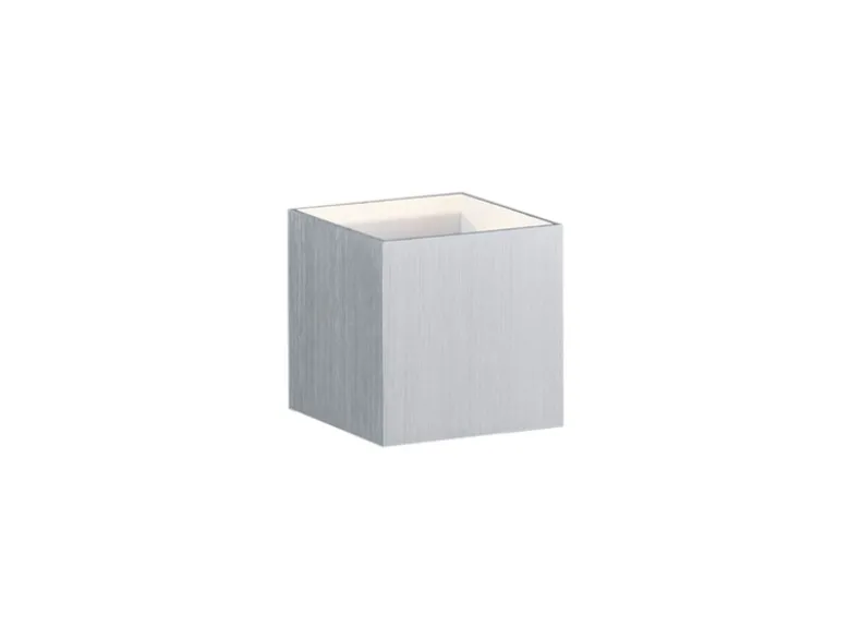 Moderne Up & Down LED Wandleuchte LOUIS Alu gebürstet, Quadrat 10cm