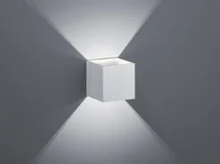 Moderne Up & Down LED Wandleuchte LOUIS Alu gebürstet, Quadrat 10cm