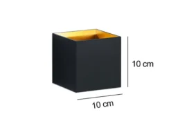 Moderne up & down LED Wandleuchten 2er Set Kubus Schwarz / Gold, Quadrat 10cm