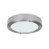 Moderne 12 Watt LED Deckenleuchte fürs Bad aus gebürstetem Stahl & Glas, IP44
