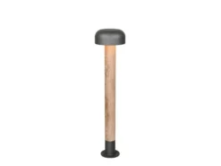 Moderne Wegeleuchte FRASER in Holzoptik & Anthrazit, Höhe 84cm