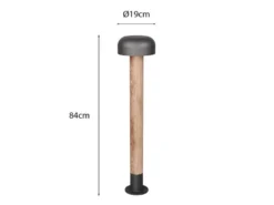 Moderne Wegeleuchte FRASER in Holzoptik & Anthrazit, Höhe 84cm