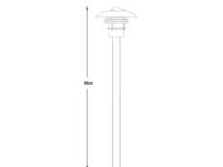 Moderne Wegeleuchte MODENA aus galvanisiertem Stahl, Höhe 98cm