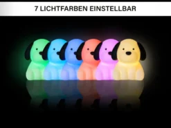 Nachtlicht BENNY BEAGLE per USB aufladbar, dimmbar, 7 Lichtfarben, Höhe 13cm