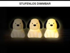Nachtlicht BENNY BEAGLE per USB aufladbar, dimmbar, 7 Lichtfarben, Höhe 13cm