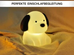 Nachtlicht BENNY BEAGLE per USB aufladbar, dimmbar, 7 Lichtfarben, Höhe 13cm