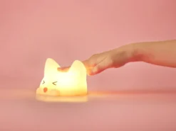 Nachtlicht CATTY CAT, per USB aufladbar, dimmbar, 7 Lichtfarben, mit Soundeffekt