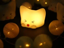 Nachtlicht CATTY CAT, per USB aufladbar, dimmbar, 7 Lichtfarben, mit Soundeffekt