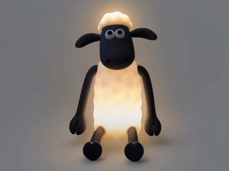 Nachtlicht SHAUN DAS SCHAF per USB aufladbar, dimmbar, 7 Lichtfarben, Höhe 14cm