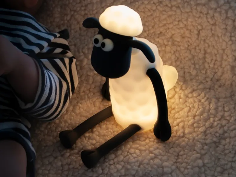 Nachtlicht SHAUN DAS SCHAF per USB aufladbar, dimmbar, 7 Lichtfarben, Höhe 14cm