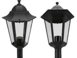 Nostalgische LED Wegeleuchte aus Aluminium in schwarz 125cm Höhe IP44