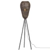 Orientalische Tripod Stehleuchte ZIVA aus Metallgeflecht in Altmessing, H: 140cm