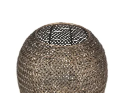 Orientalische Tripod Stehleuchte ZIVA aus Metallgeflecht in Altmessing, H: 140cm