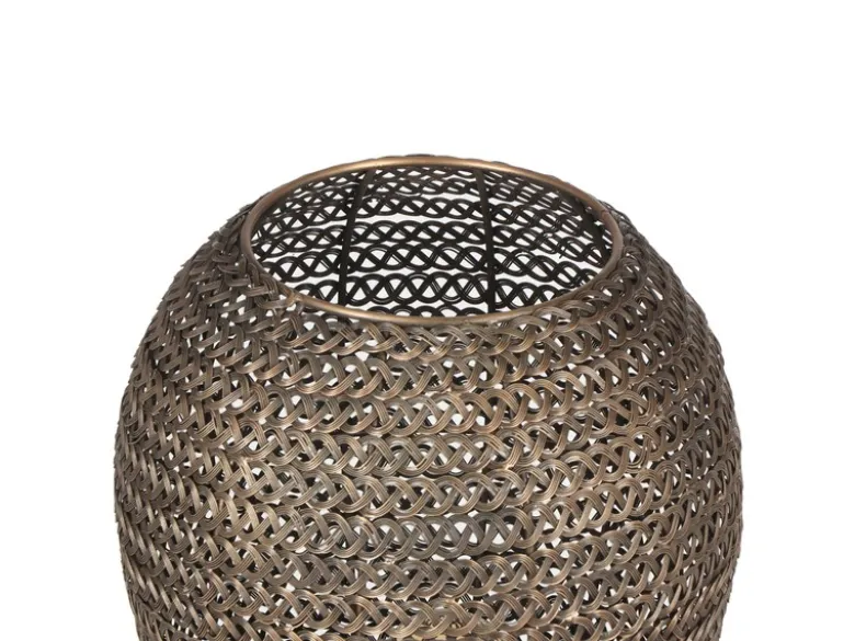 Orientalische Tripod Stehleuchte ZIVA aus Metallgeflecht in Altmessing, H: 140cm