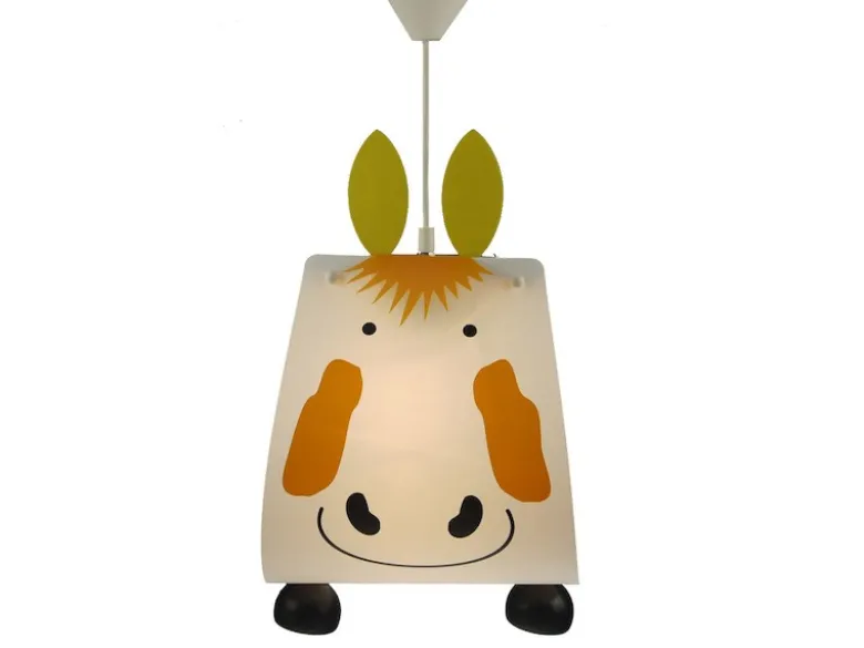 Originelle Kinderzimmerlampe tierisch leuchtende Pendelleuchte PFERD