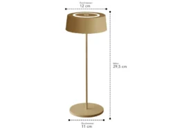 Outdoor Akku LED Tischleuchte COCKTAIL Gold, Dimmbar Höhe 29,5cm
