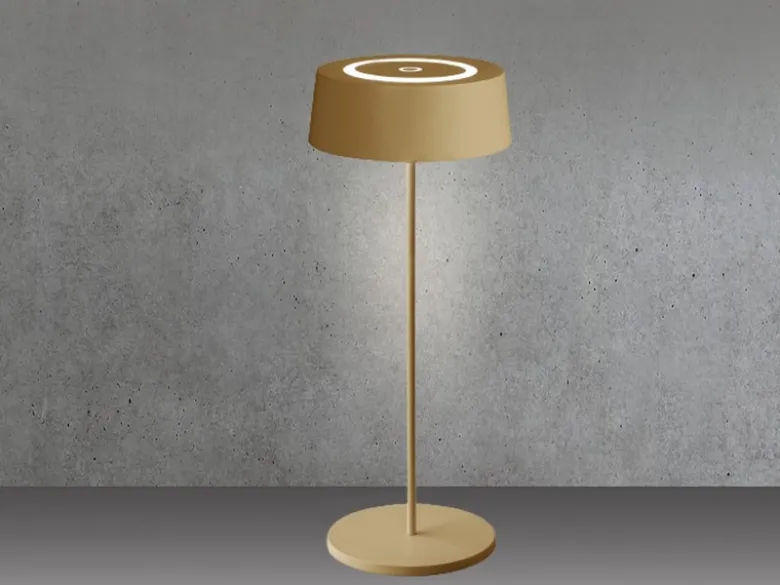Outdoor Akku LED Tischleuchte COCKTAIL Gold, Dimmbar Höhe 29,5cm