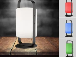 Outdoor Akku Tischlampe CASOLI mit Fernbedienung & RGB, Höhe 25cm