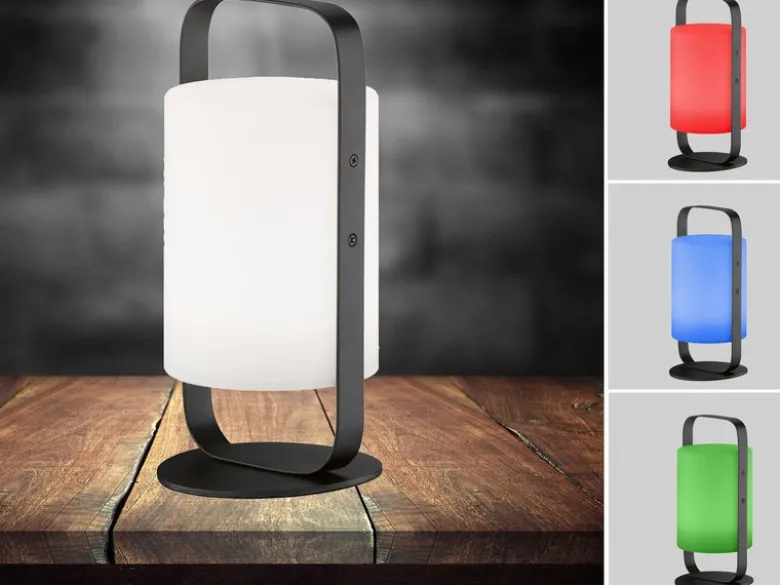 Outdoor Akku Tischlampe CASOLI mit Fernbedienung & RGB, Höhe 25cm
