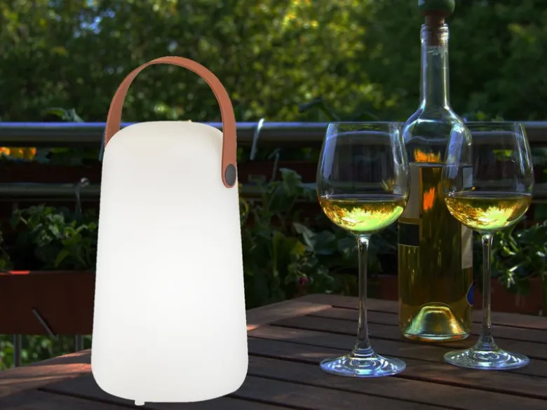 Outdoor Akku Tischlampe COLLGAR mit Fernbedienung & RGB, Höhe 21cm
